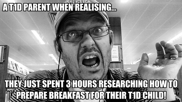 T1D Parent Researching Breakfast Meme